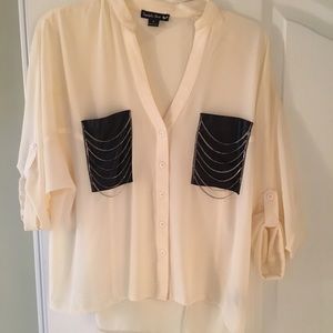 Cute Double Zero Blouse with Chain Pockets