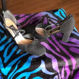Stuart Weitzman black x strap heels