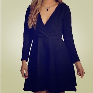 Boohoo Plus V-Neck Skater Dress