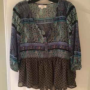 Umgee Printed button up blouse