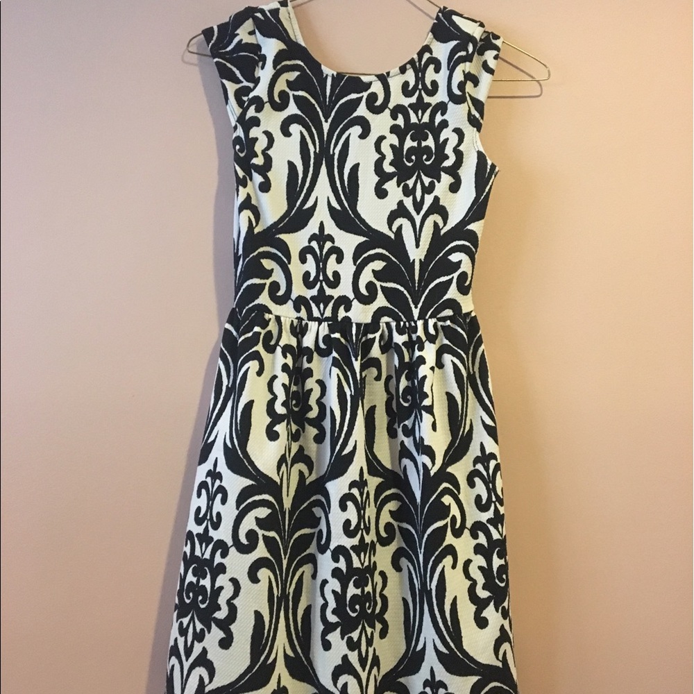 White and black dress