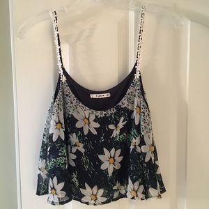 Floral Crop Top with Flower Straps