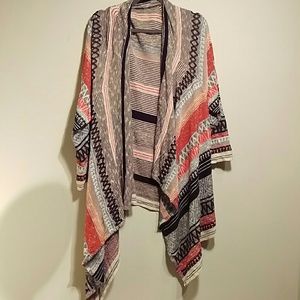 2XL Nic+Zoe Oversize Drape Tribal Knit Sweater