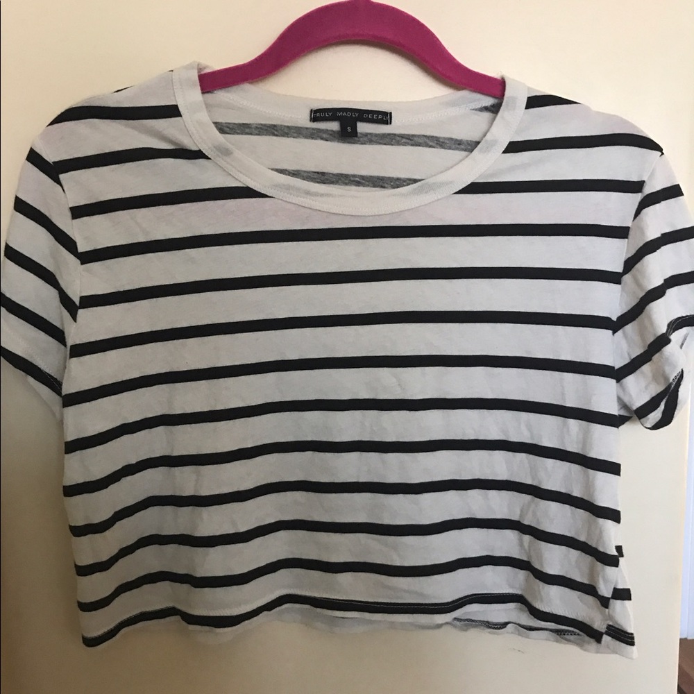 Loose striped crop top