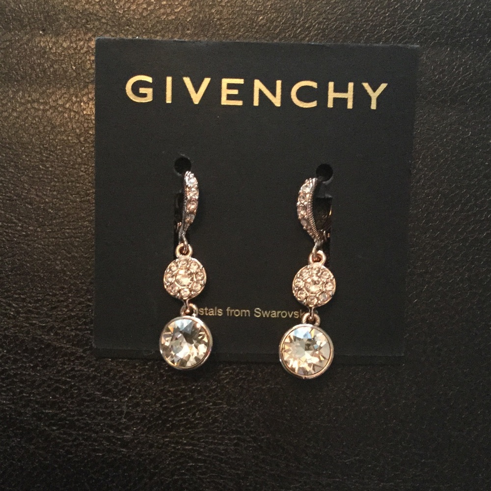 Swarovski crystal rose gold dangling earrings
