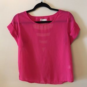 Boutique Hot Pink Top w/ Back Cut Outs