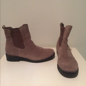 Grey suede ankle boot