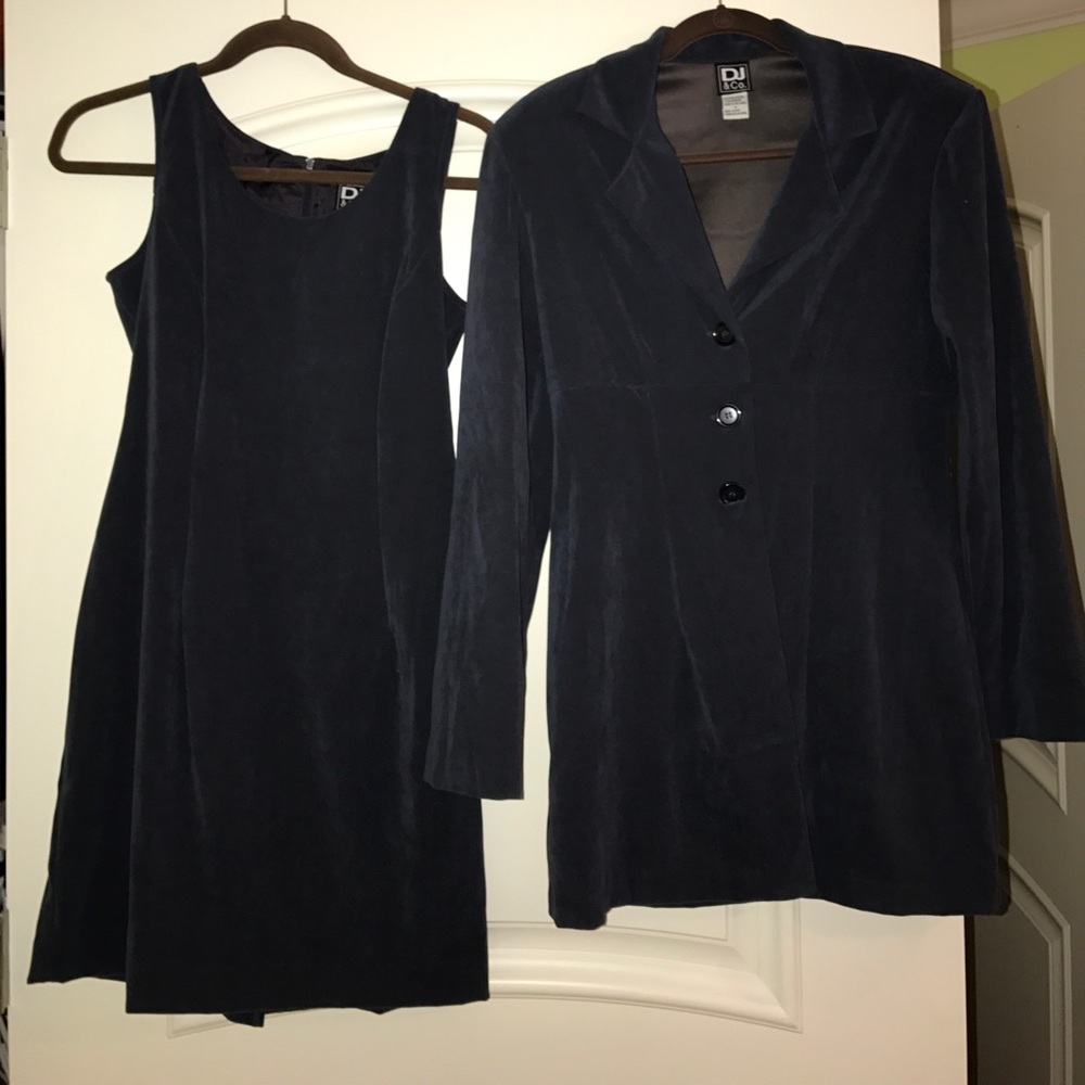 Velveteen tank dress + jacket