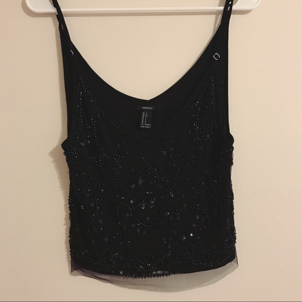 Black Beaded Tank