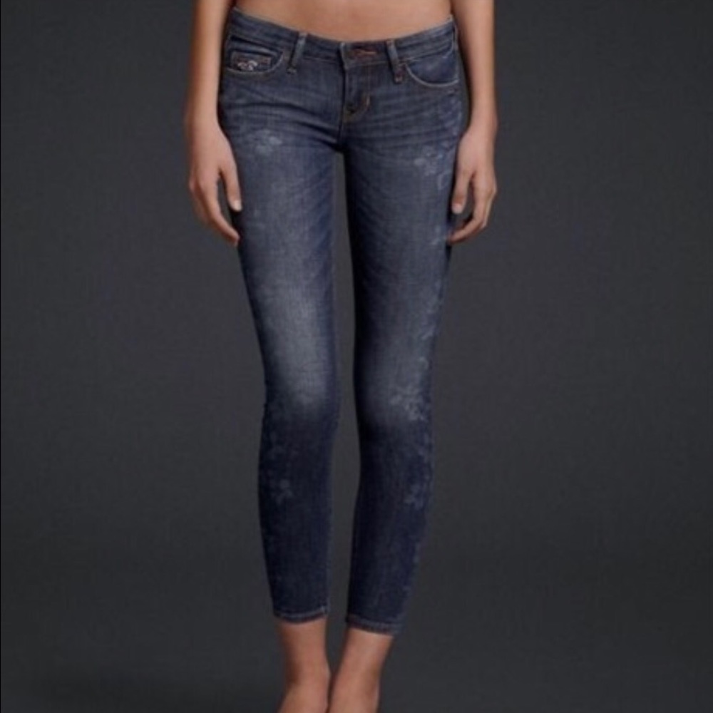NWT Hollister floral print ankle skinny jeans 5