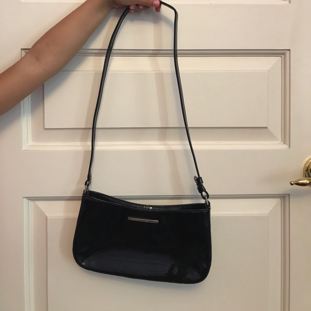 Black patent small bag