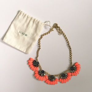 J.Crew Orange and Black statement necklace