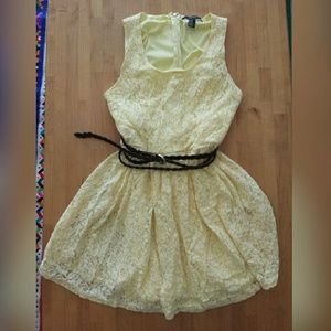 Forever 21 Yellow lace dress