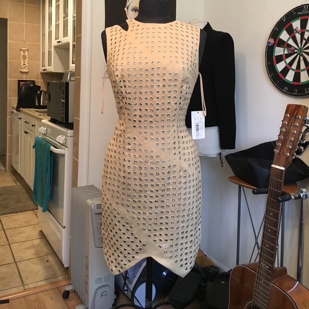 Suede cocktail evening dress