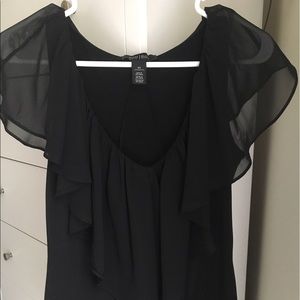 WHBM Black v-neck flowy top.