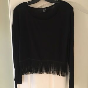 Forever 21 Black Fringe Top