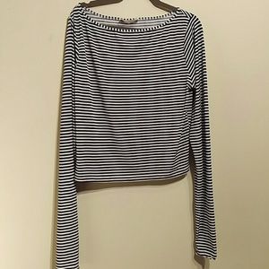 2XL Rebdolls Garner Style Navy Stripe Crop Top