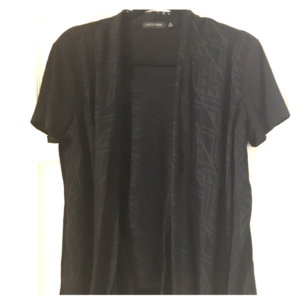 Notations solid black Tunic Size Medium