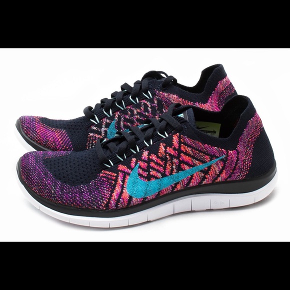 Nike Shoes - Nike free flyknit running obsidian/vivid purple