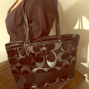 Coach Beautiful black and silver purse authentic