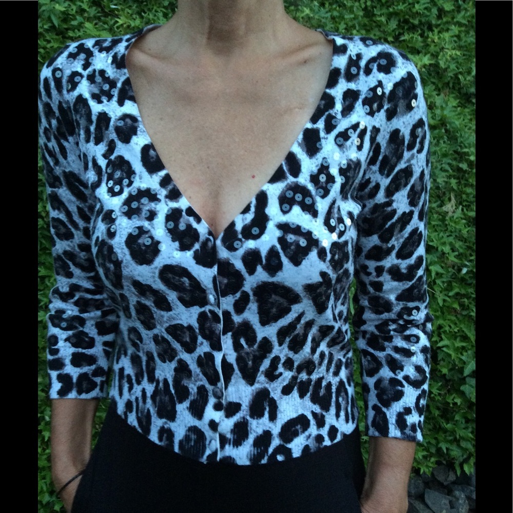 Sequin Black and White Sweater