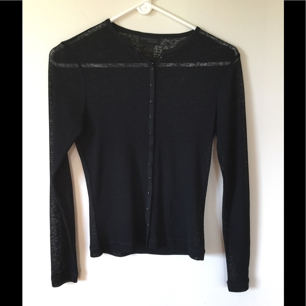 Express sheer black cardigan