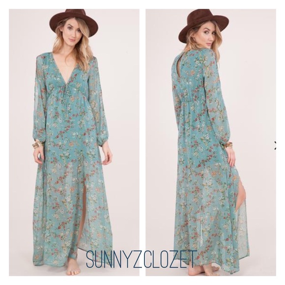 Floral Open shoulder floral maxi dress - Picture 2 of 8