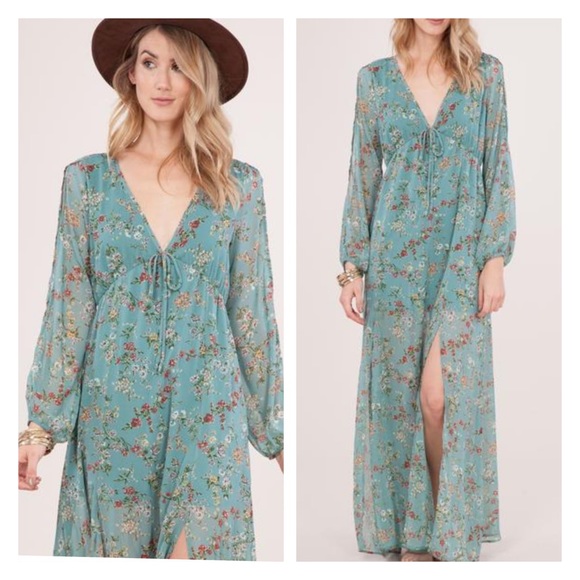 Floral Open shoulder floral maxi dress - Picture 3 of 8