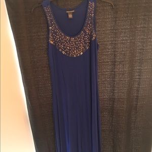 Blue embellished maxi dress