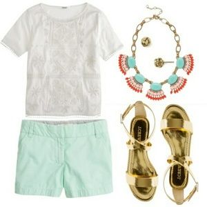 NWOT J.Crew Womens 3" Chino Short- Mint Green