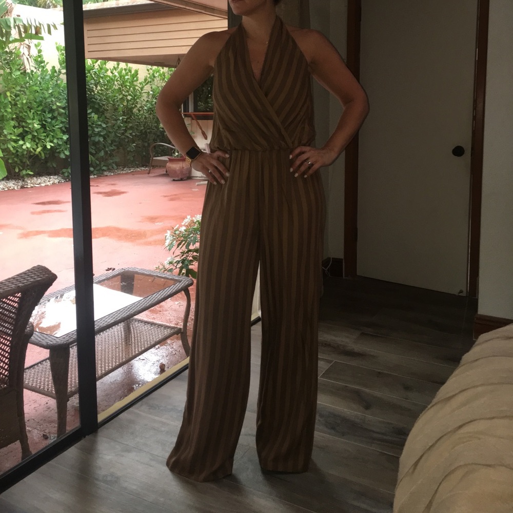 Wide-leg halter jumpsuit