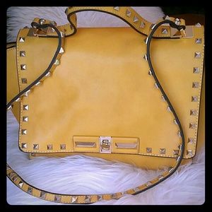 Vegan Leather Studded Tote Bag/Crossbody