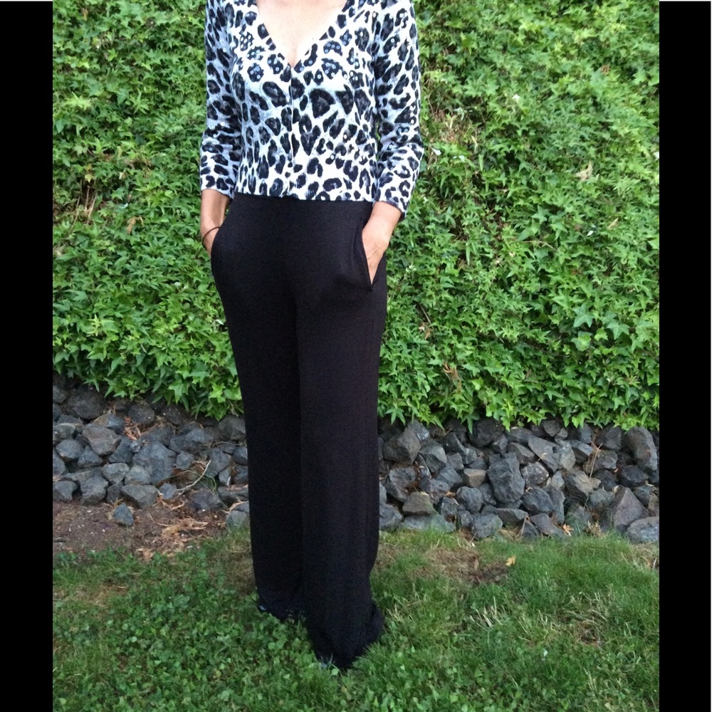 Black Comfy Knit  polyester Pants
