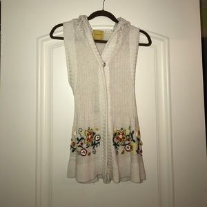 Appliqued and embroidered sweater vest