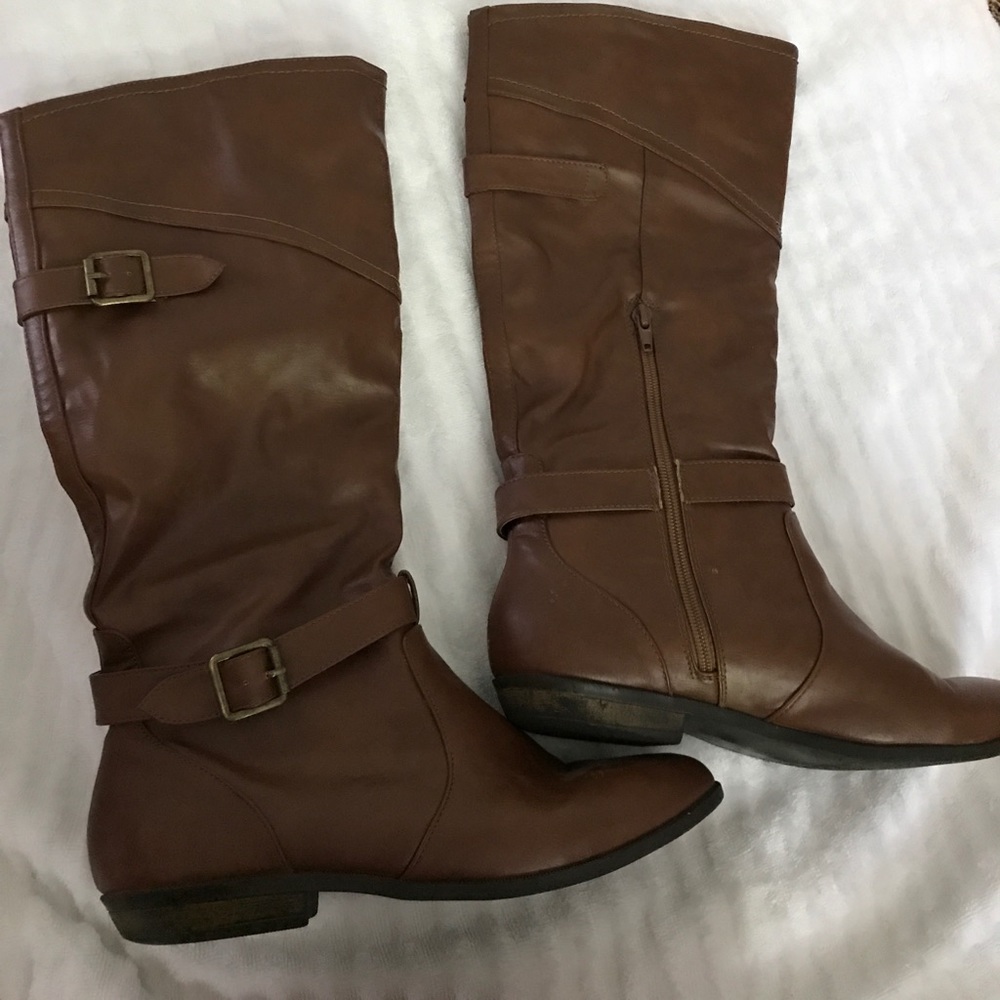 brown knee high boots