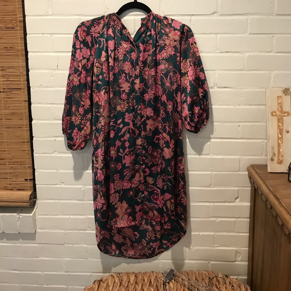 Button down printed dress