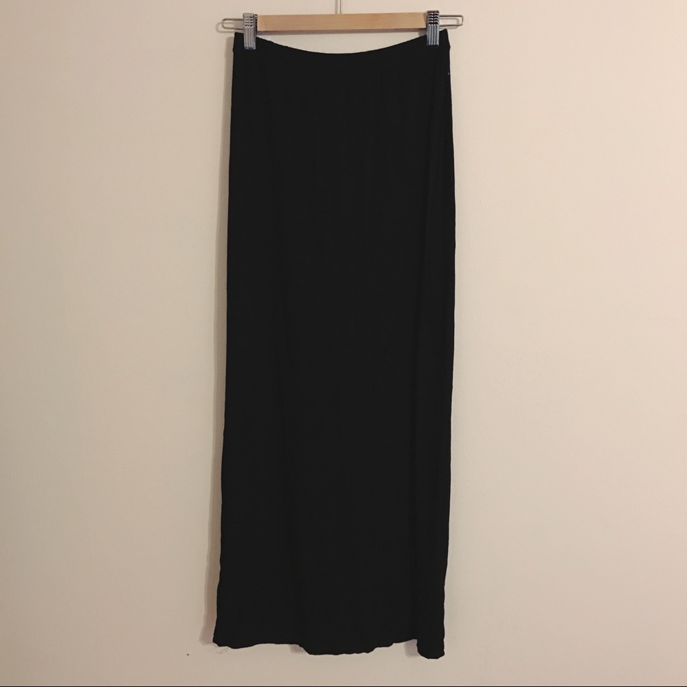 Black Cotton Maxi Skirt