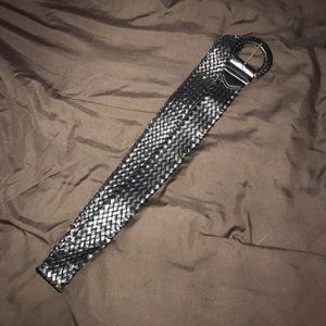 Black faux leather belt