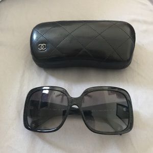 Chanel black logo sunglasses