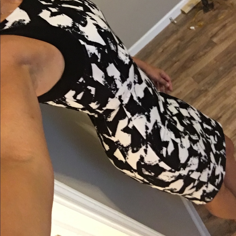 H&M black and white dress