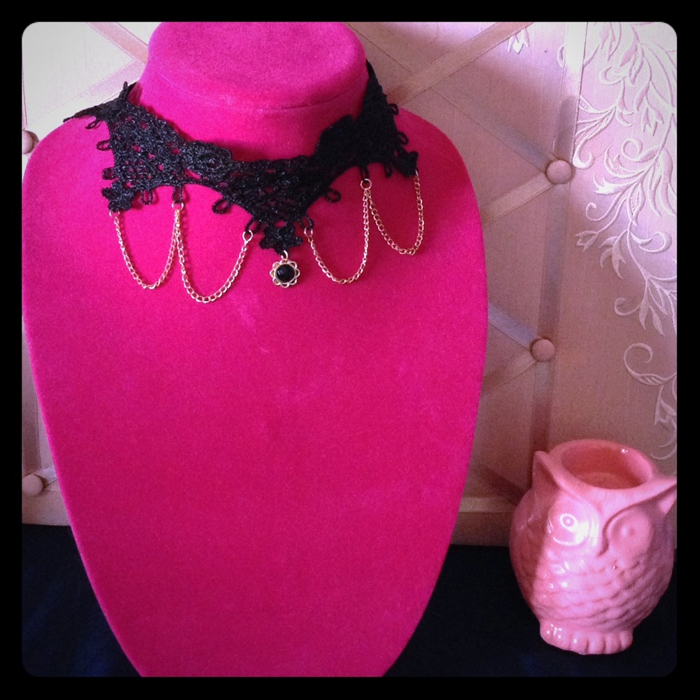 vintage embroidery choker