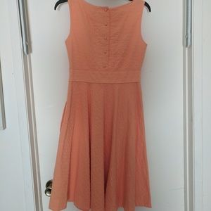 Peachy Fit and Flare J. Crew Midi Dress