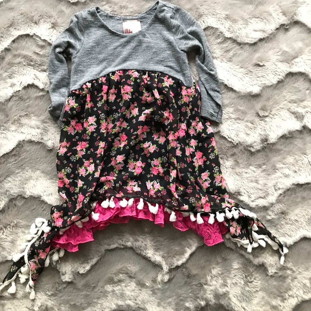 Twils & twigs floral ruffle lace dress 3T