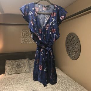 Blue floral romper - XS