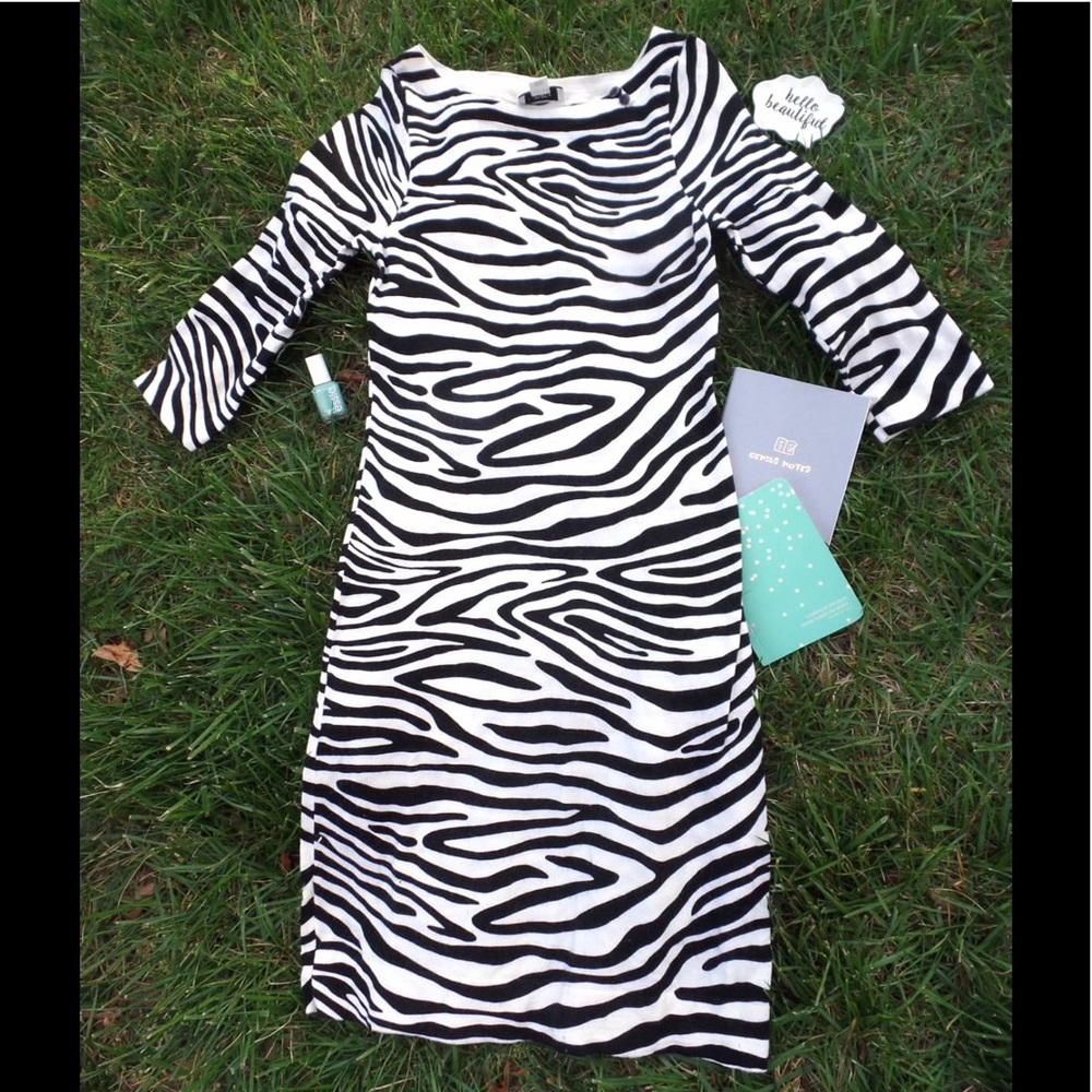 NWOT Ann Taylor Zebra Animal Print Wool Dress
