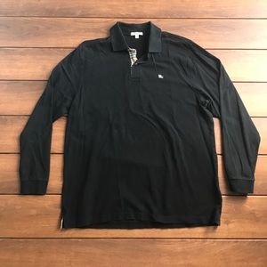 Burberry black long sleeve polo