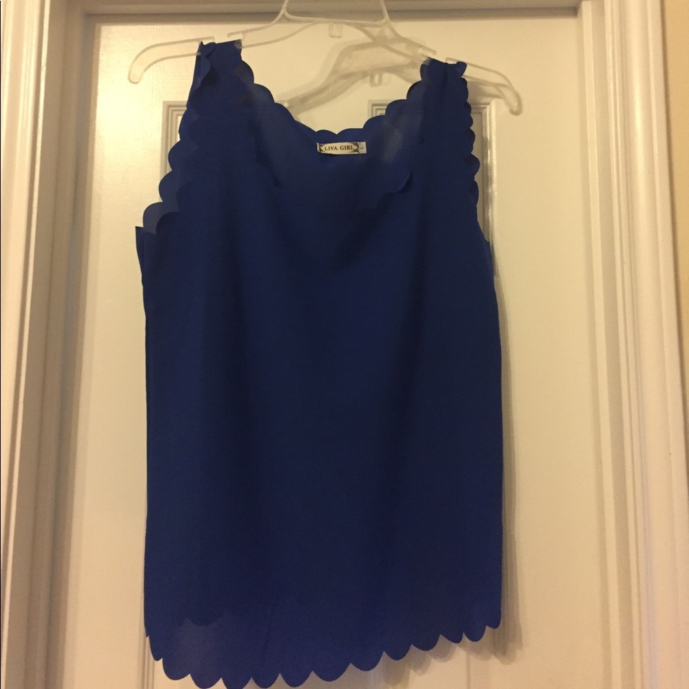 Boutique Brand Blue Scallop Tank