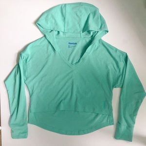 Reebok Cropped Hooded Workout Sweatshirt