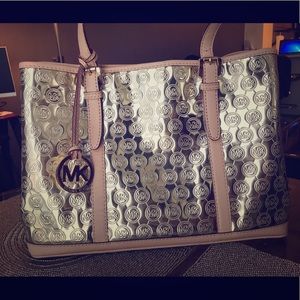 Michael Kors Mirrored Metallic Gold Bag