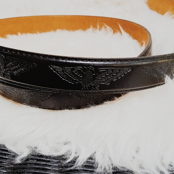 Accessories - Vintage screaming Eagle black leather belt